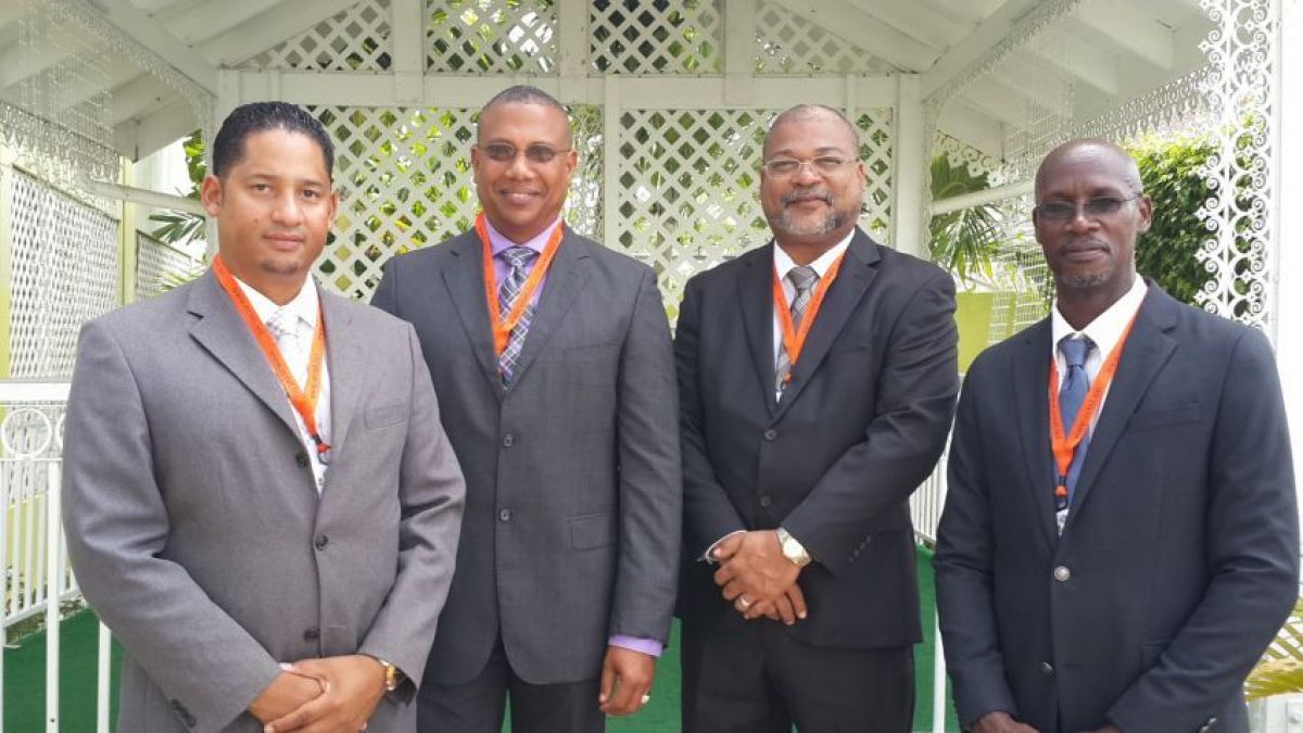 Ryan Wijngaarde, Giovanni King,Anthony Carty, (BTP-SXM), Embert Charles (ECTEL) 